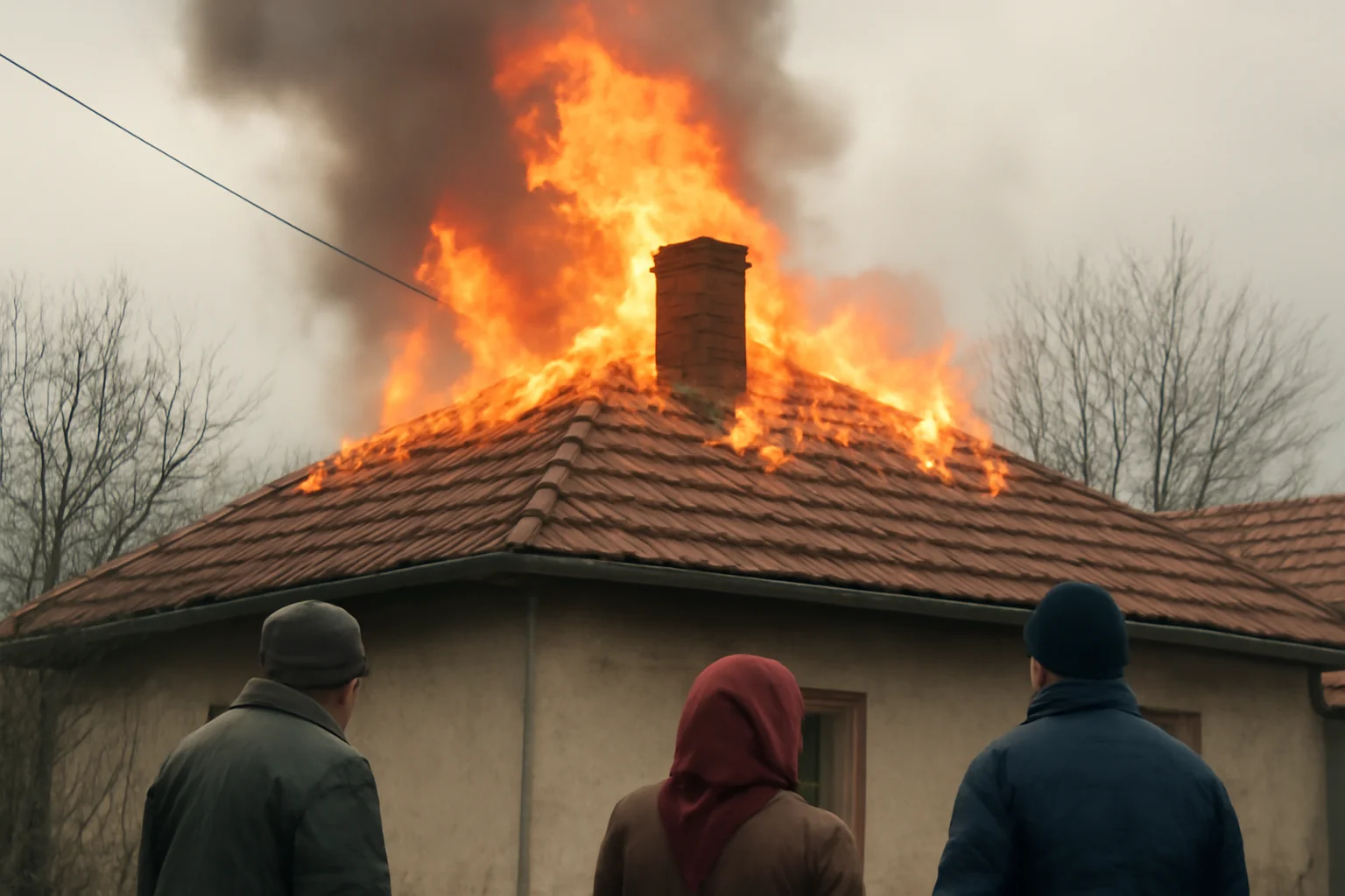 Acoperiș de locuință cuprins de flăcări la Botoșani, după un incendiu provocat de un coș de fum neizolat