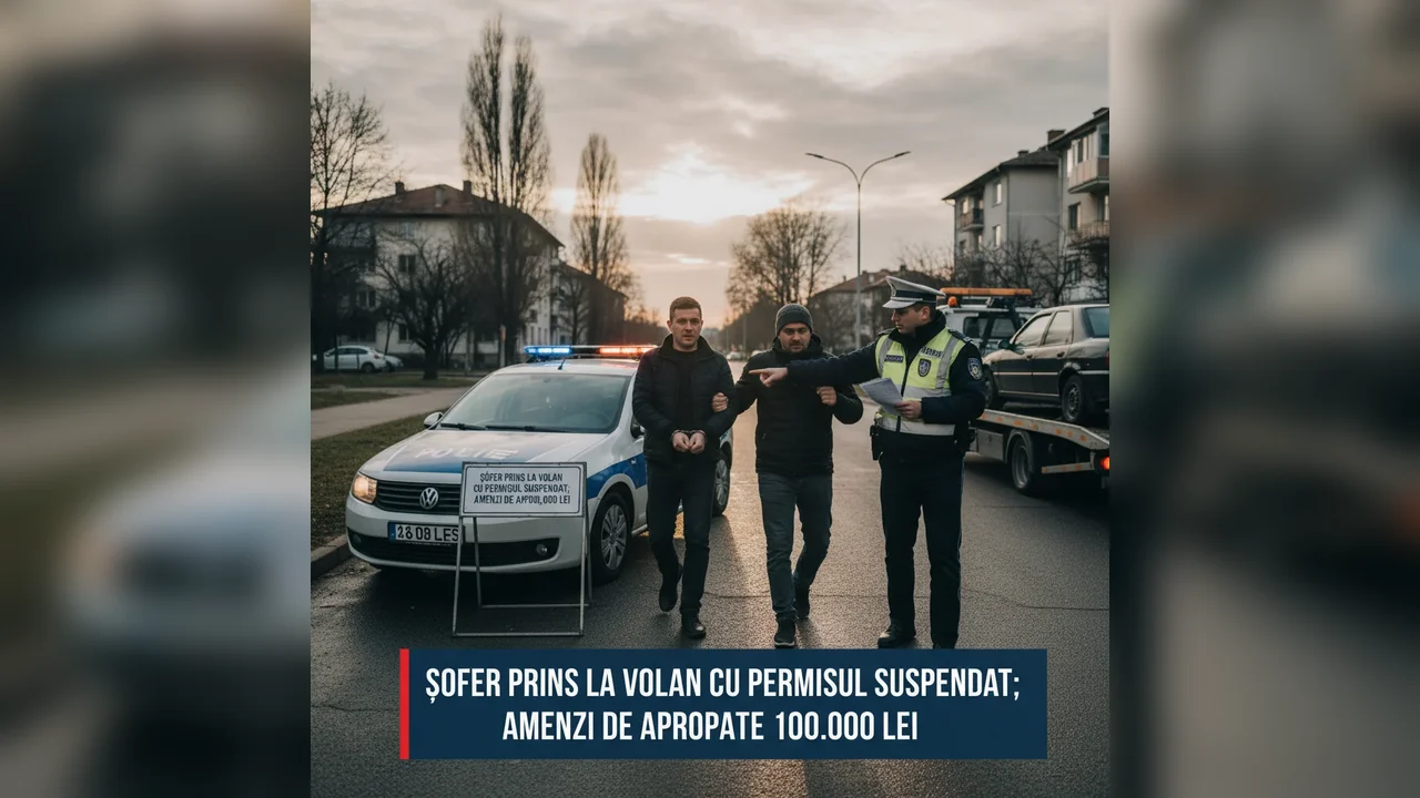 Acțiune rutieră la Botoșani: șofer din Darabani depistat cu permisul suspendat și amenzi de aproape 100.000 lei