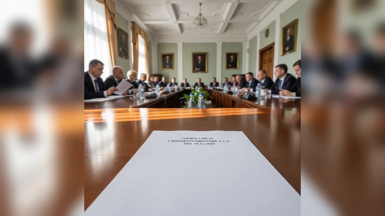 Agenda ședinței ordinare a Consiliului Județean din 19 decembrie 2025