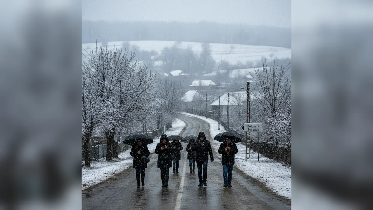 Avertizare meteo la Botoșani: cod galben de ninsori, lapoviță și ploi pe 5 ianuarie