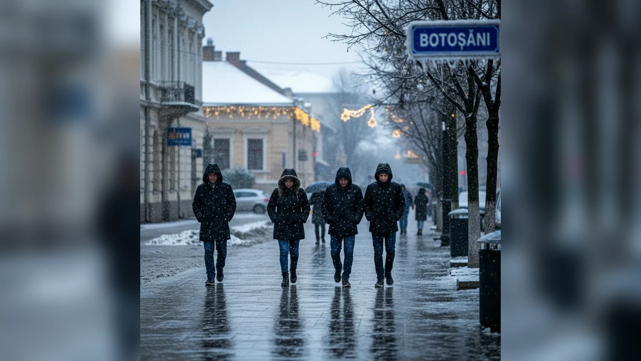Avertizare meteo la Botoșani: cod galben de precipitații mixte și polei până pe 8 ianuarie