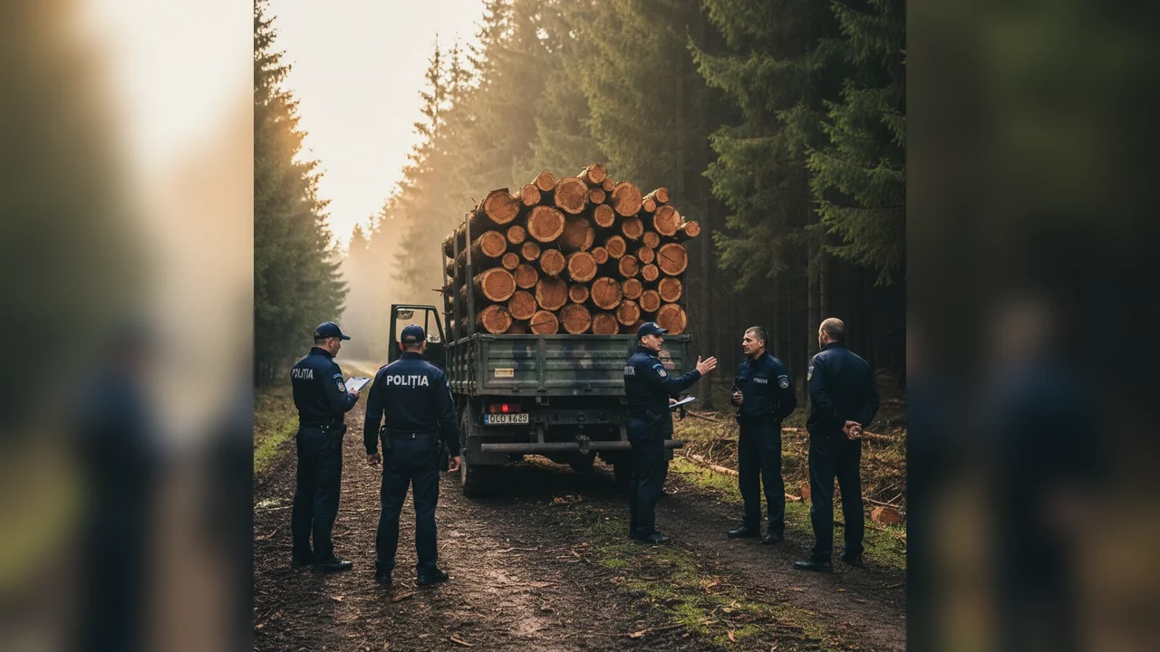 Captură de lemne ilegale realizată de polițiști în Botoșani