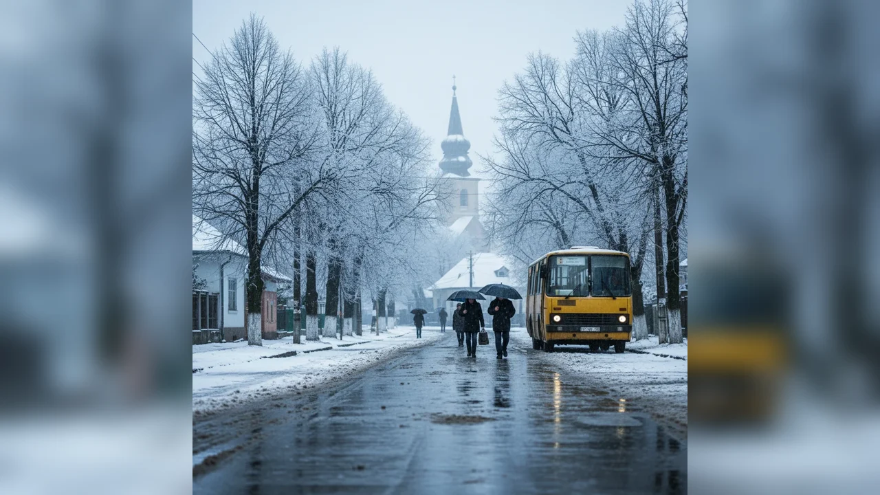 Cod galben de precipitații mixte și polei anunțat la Botoșani