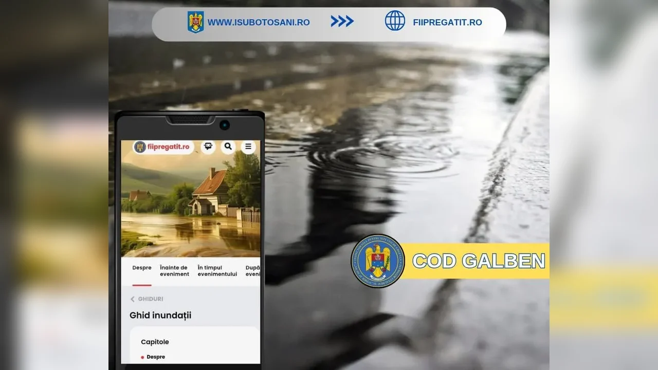 Cod galben de inundații pe afluenții Prutului, amonte de Jijia, până mâine la 12:00