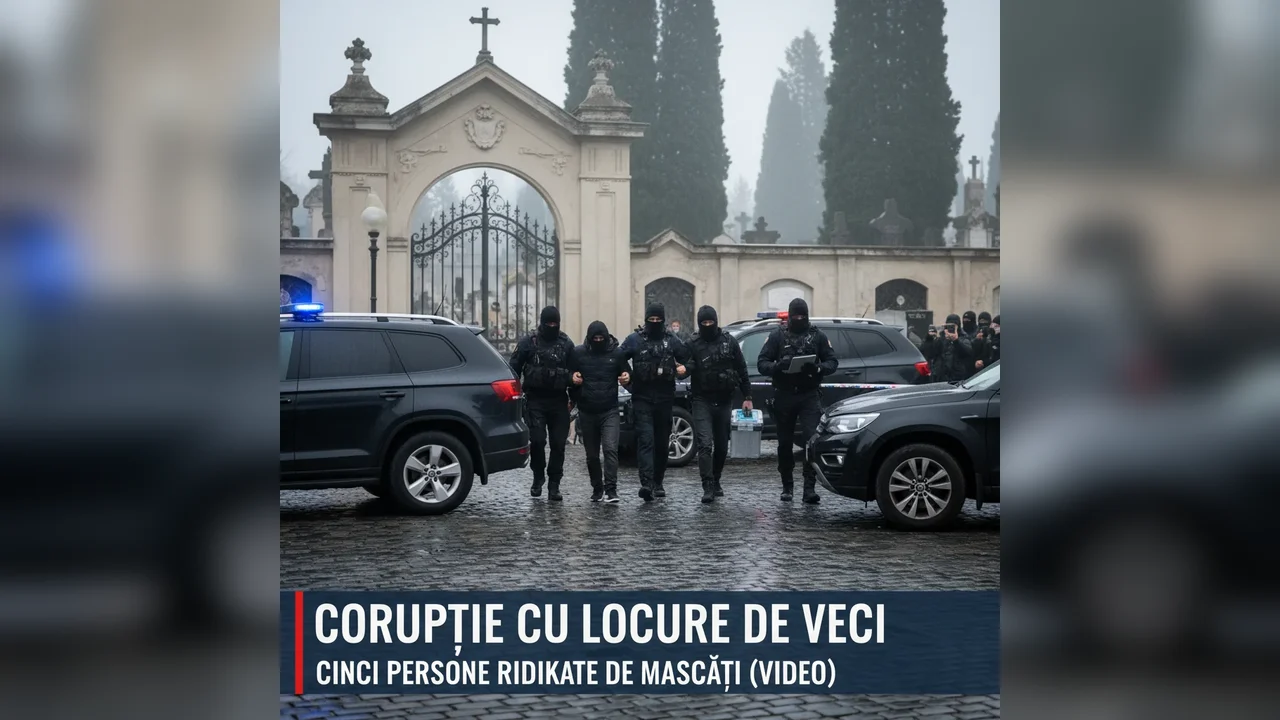 Corupție cu locuri de veci: cinci arestări de către mascați