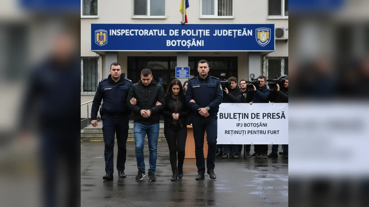Doi tineri reținuți la Botoșani sub acuzația de furt în zona Pieței Centrale