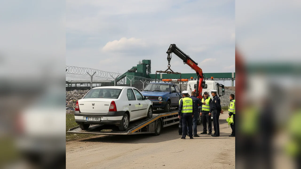 Două autoturisme cu numere de Botoșani ridicate la Iași după blocarea accesului la gunoi