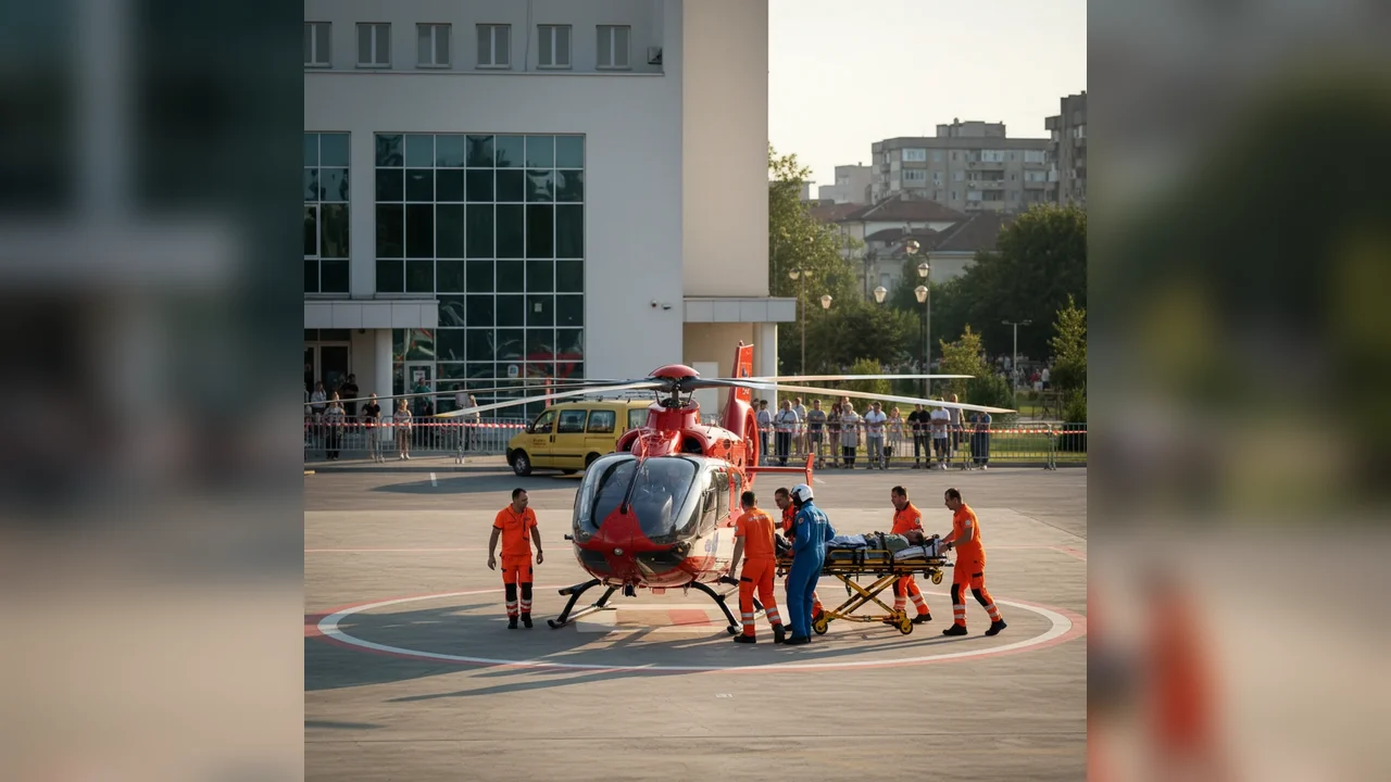 Elicopter de urgenţă solicitat la Botoşani pentru transportul unui bărbat grav rănit (VIDEO)