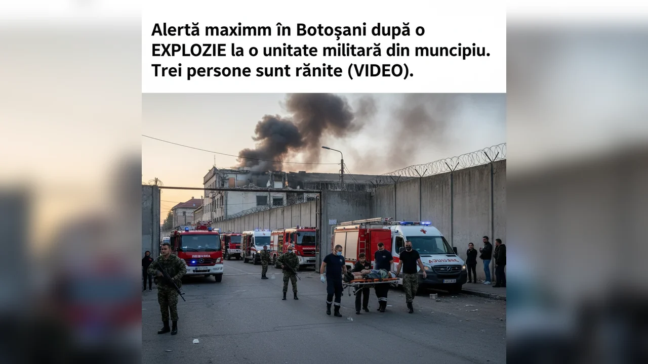 Explozie în Botoșani: Trei răniți la o unitate militară