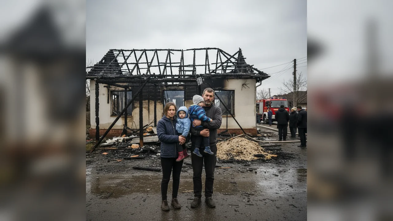 Familie din Botoșani, lăsată fără acoperiș în plină iarnă după un incendiu la Cristești