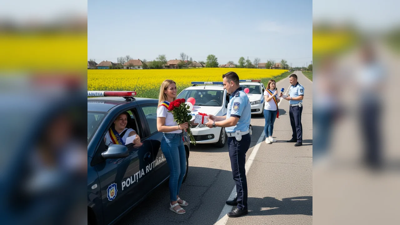 Femei conducătoare oprite în trafic cu ocazia zilei lor speciale