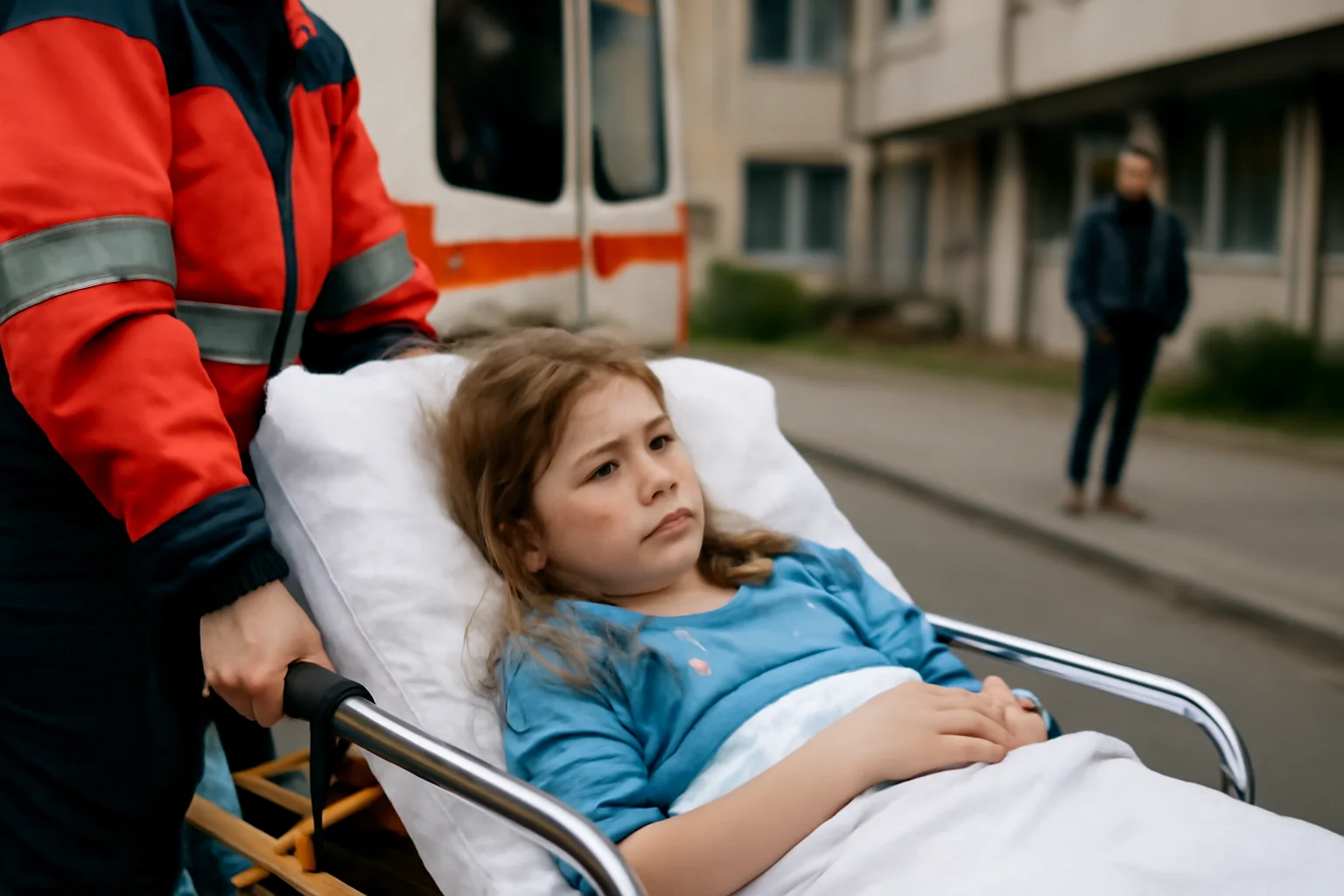 Fetiță transportată de urgență la spital după un accident pe trecerea de pietoni