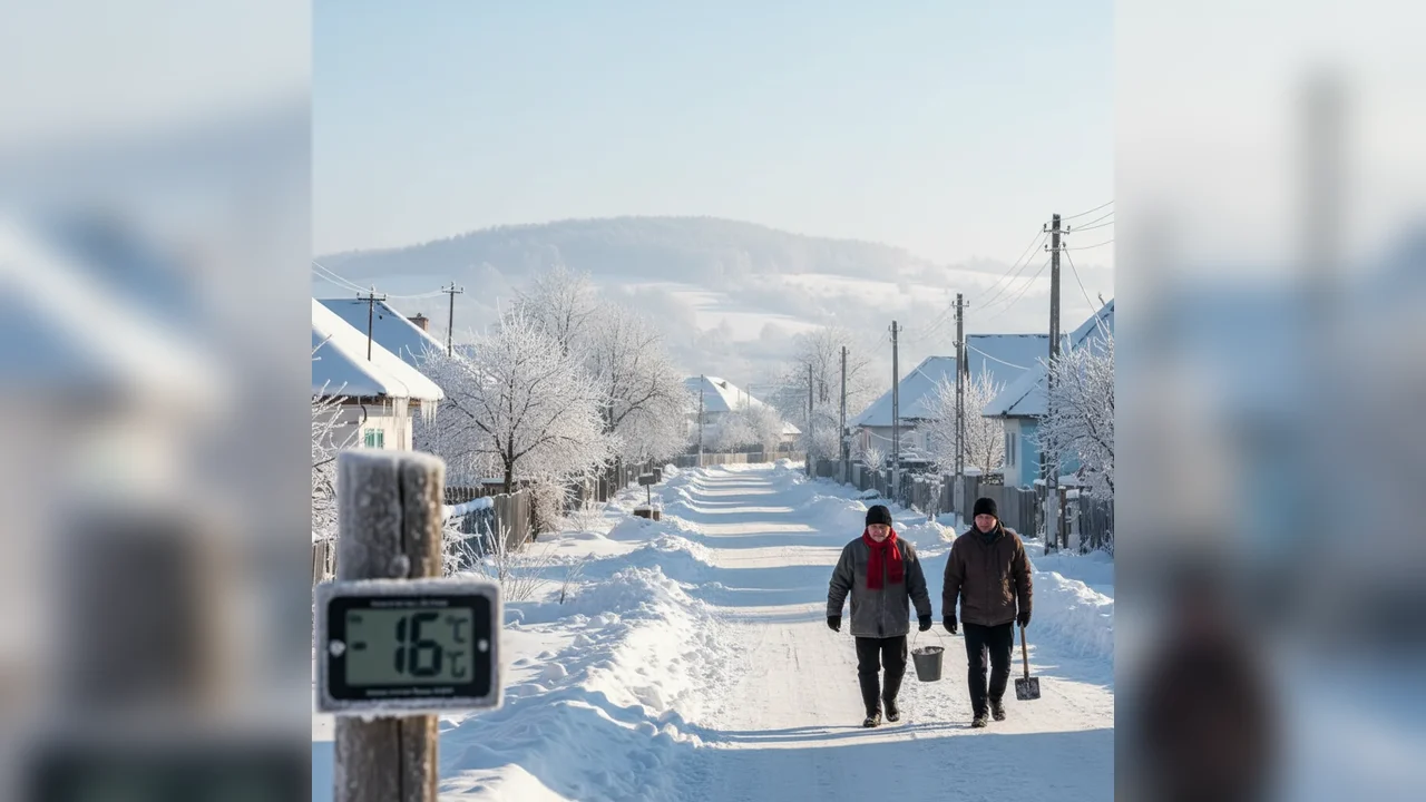 Ger sever la Botoșani pe 16 ianuarie: temperaturi prognozate de până la -16°C