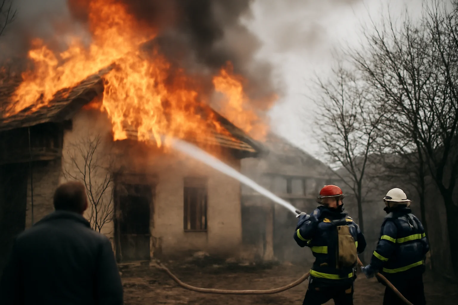 Incendiu la o locuință din Botoșani, pe strada Ion Creangă: proprietarul a ajuns la spital