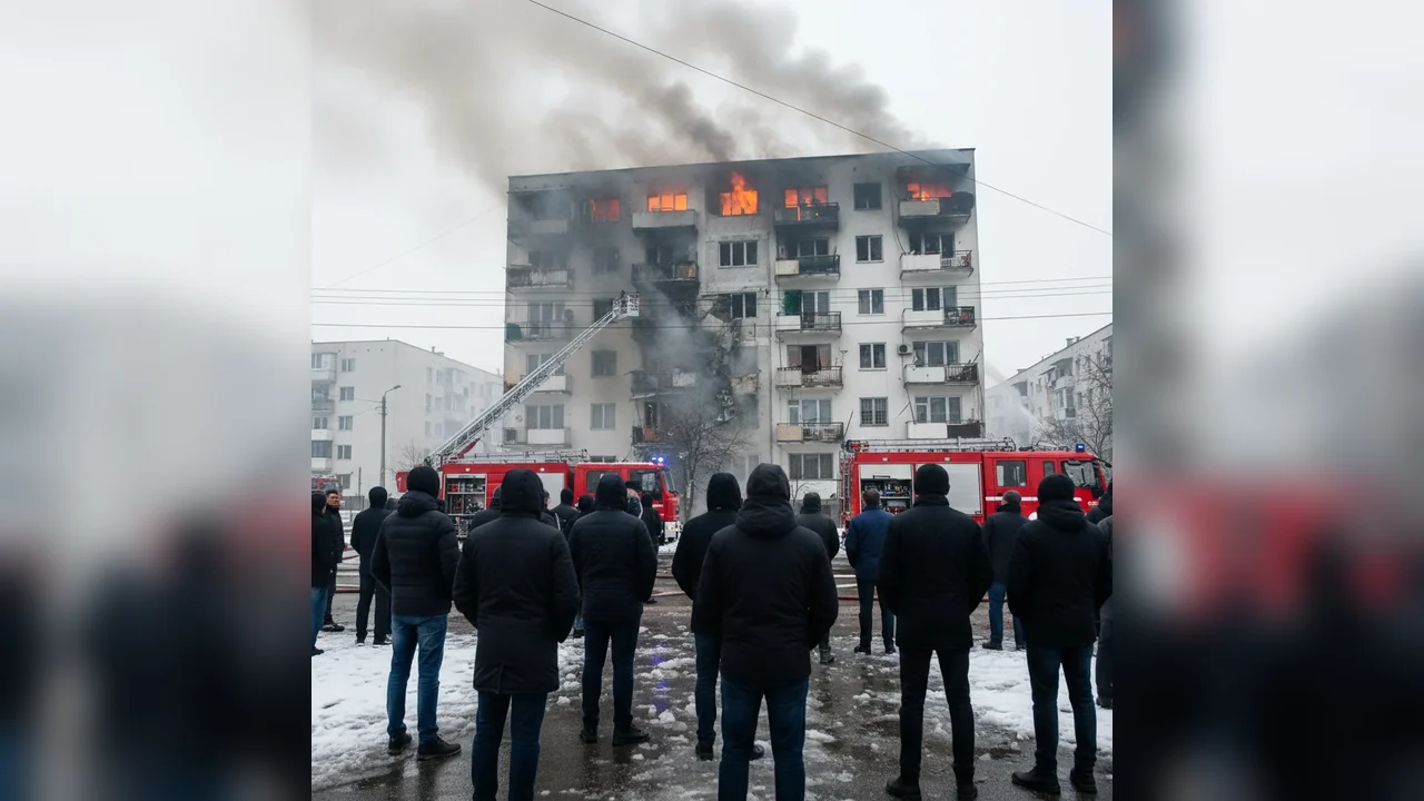 Incendiu la un bloc din Dorohoi, județul Botoșani, în prima zi a anului 2026