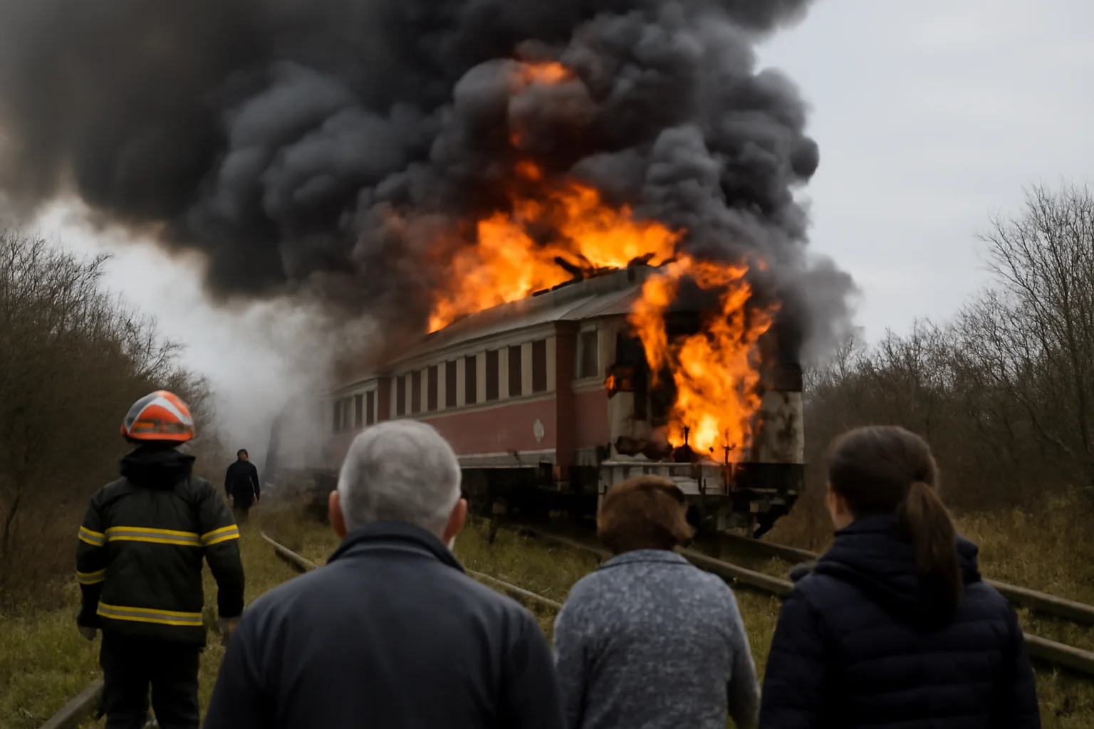 Incendiu la un tren de călători în apropiere de Vaslui, caz relatat și de presa din Botoșani
