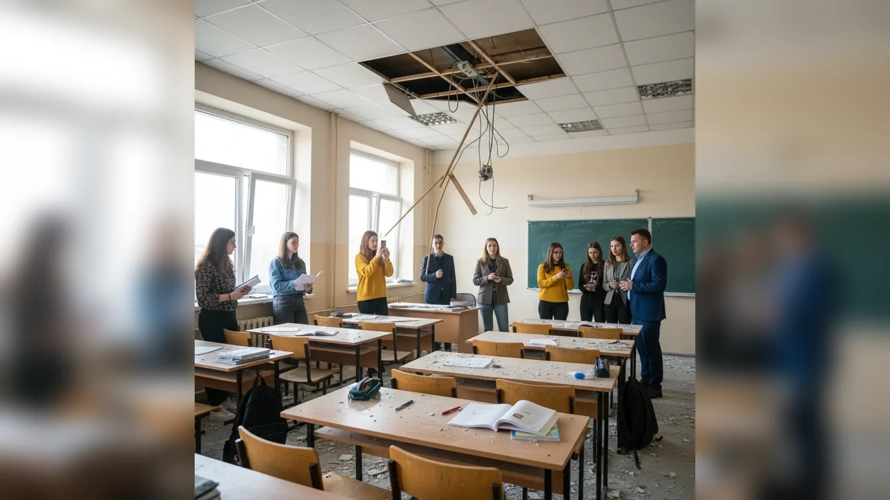 Incident într-o sală de curs la Botoșani: tavan parțial prăbușit la Colegiul Național „Mihai Eminescu”