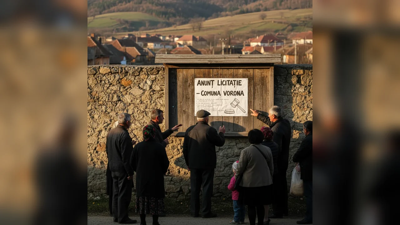 informare publică privind organizarea unei licitații în comună