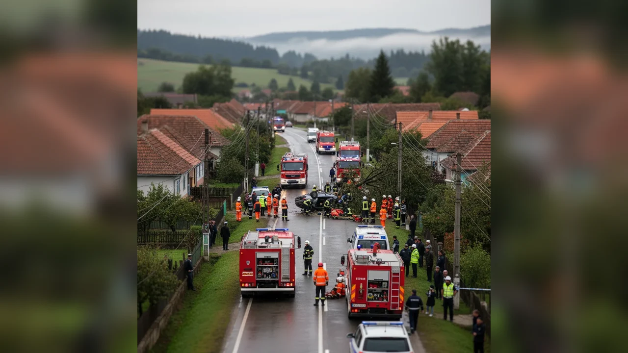 Intervenție amplă a salvatorilor după un accident rutier la Câmpeni, aproape de Botoșani