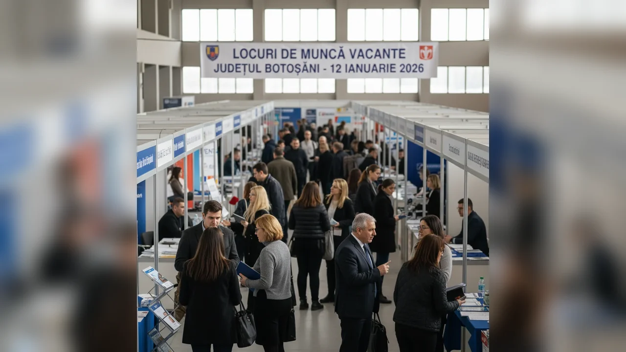Lista actualizată a locurilor de muncă vacante în județul Botoșani, anunțată la 12 ianuarie 2026