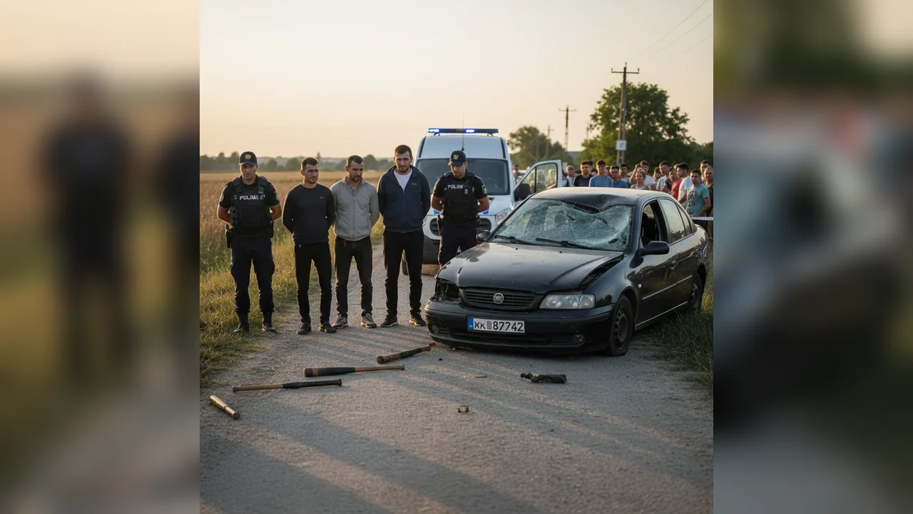 Patru frați din Botoșani arestați preventiv după distrugerea unei mașini cu bâte la Tocileni