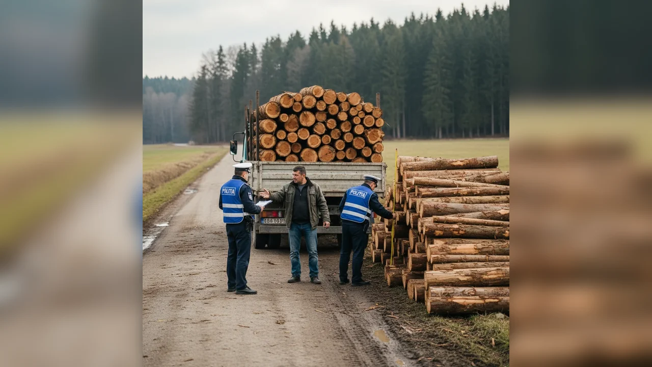 Polițiștii au confiscat șase metri cubi de material lemnos