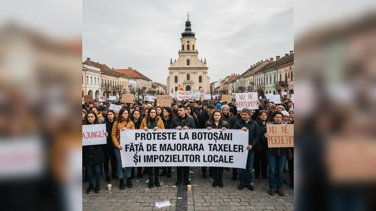Protest la Botoșani față de creșterea taxelor și impozitelor locale