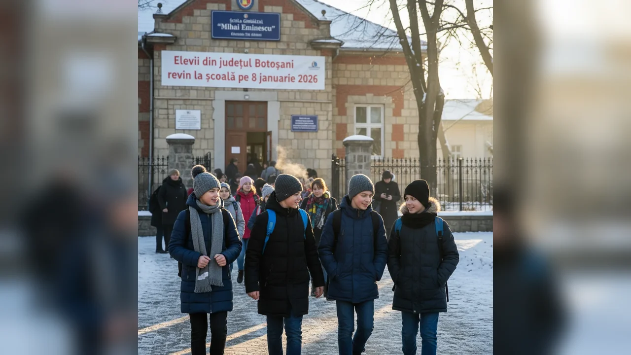 Reluarea cursurilor în Botoșani: elevii se întorc la școală pe 8 ianuarie 2026