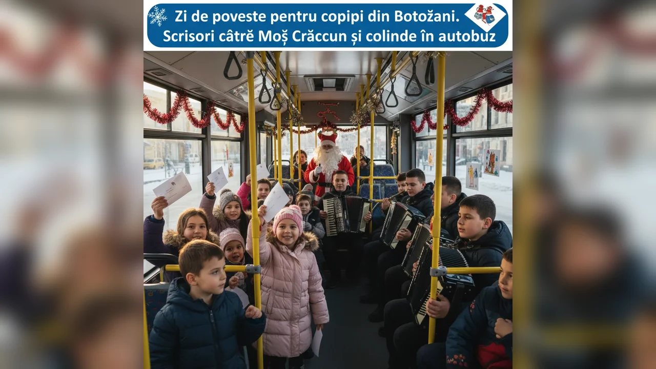 Scrisori către Moș Crăciun și colinde în autobuz