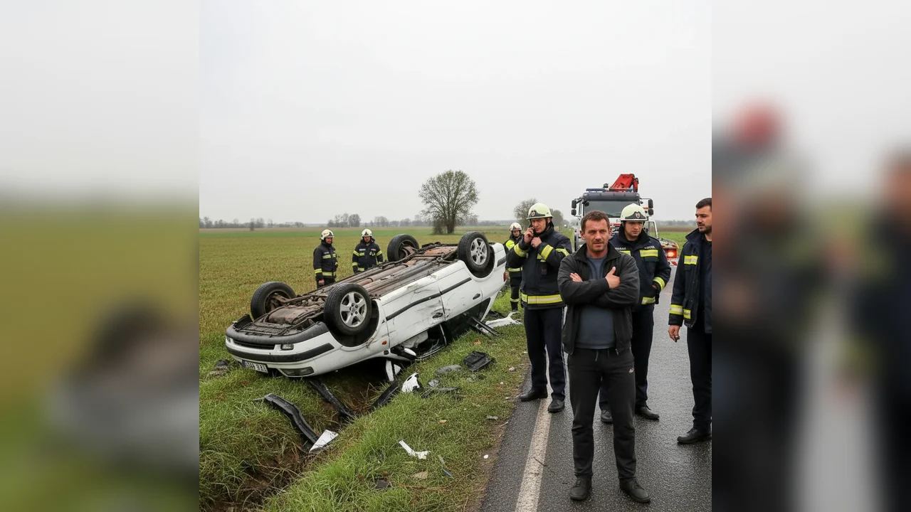 Șofer din Flămânzi răsturnat cu autoturismul, cercetat penal după ce a refuzat testarea cu etilotestul