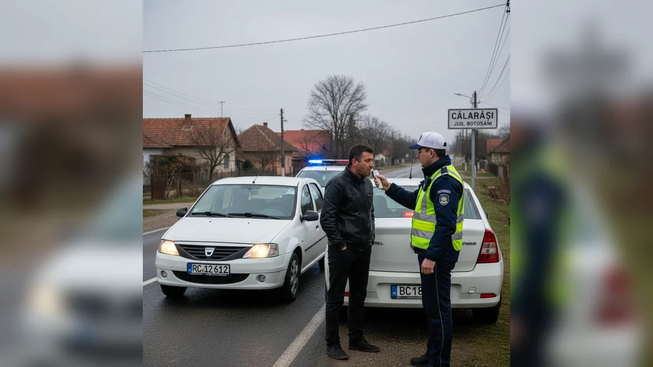 Șofer prins băut la volan în noaptea de Anul Nou, lângă Botoșani