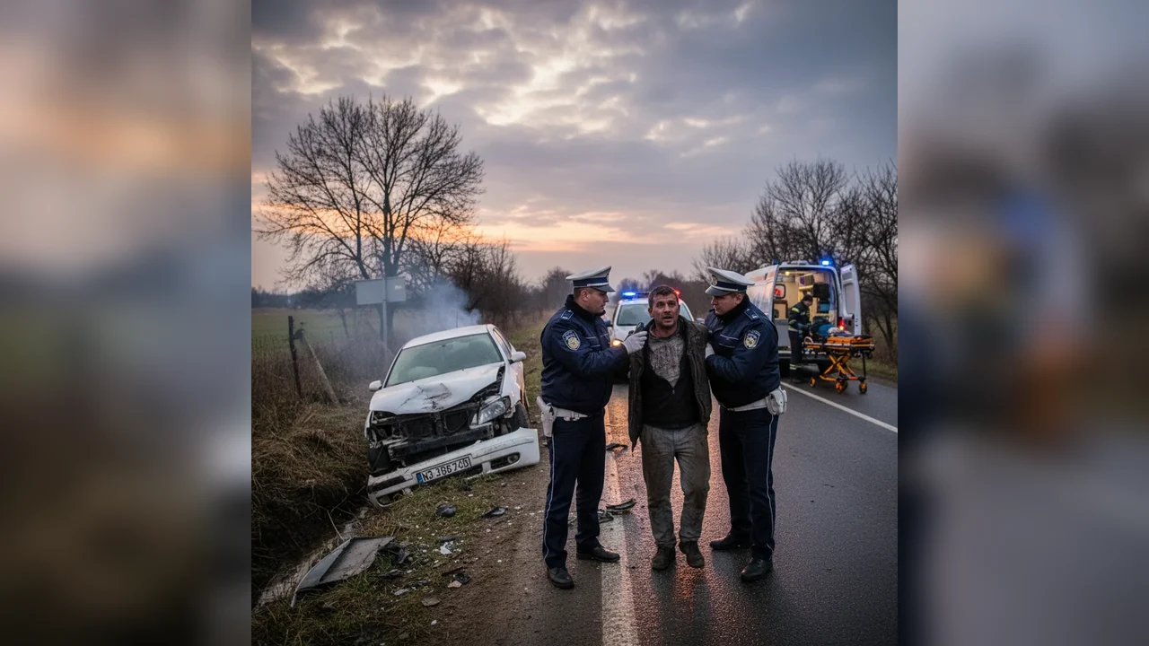 Șofer prins în județ fără asigurare, fără numere și aproape în stare de comă alcoolică – un adevărat jackpot pentru poliție