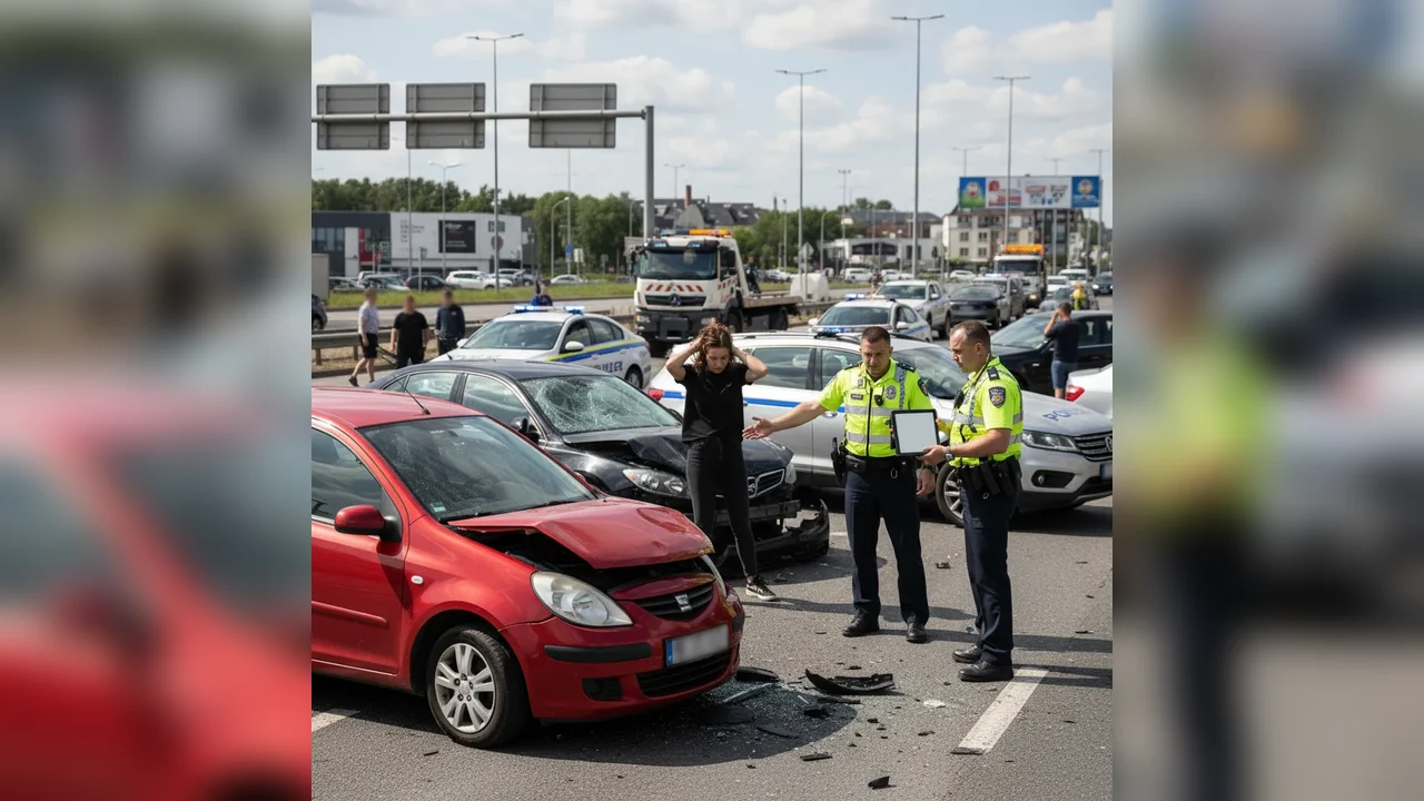Șoferiță distruge trei mașini în controale rutiere intense