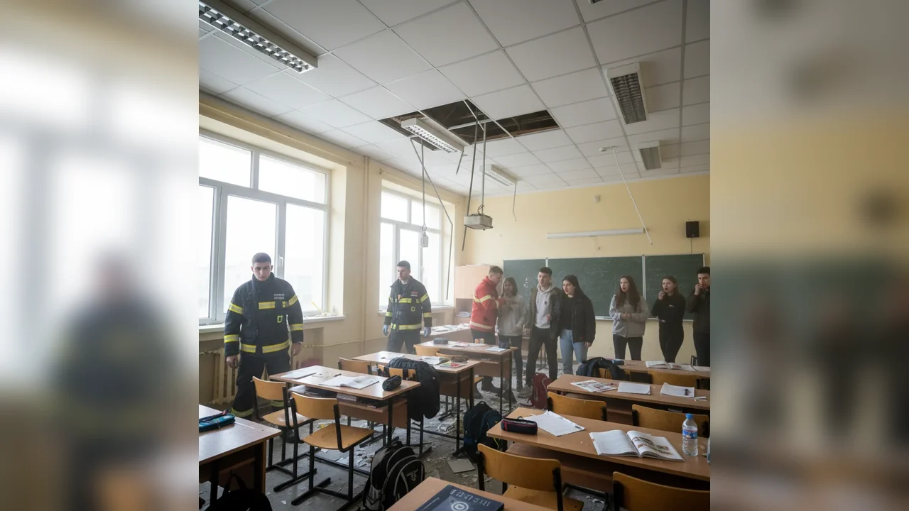Tavan prăbușit într-o sală de clasă la un colegiu din Botoșani: un elev rănit ușor