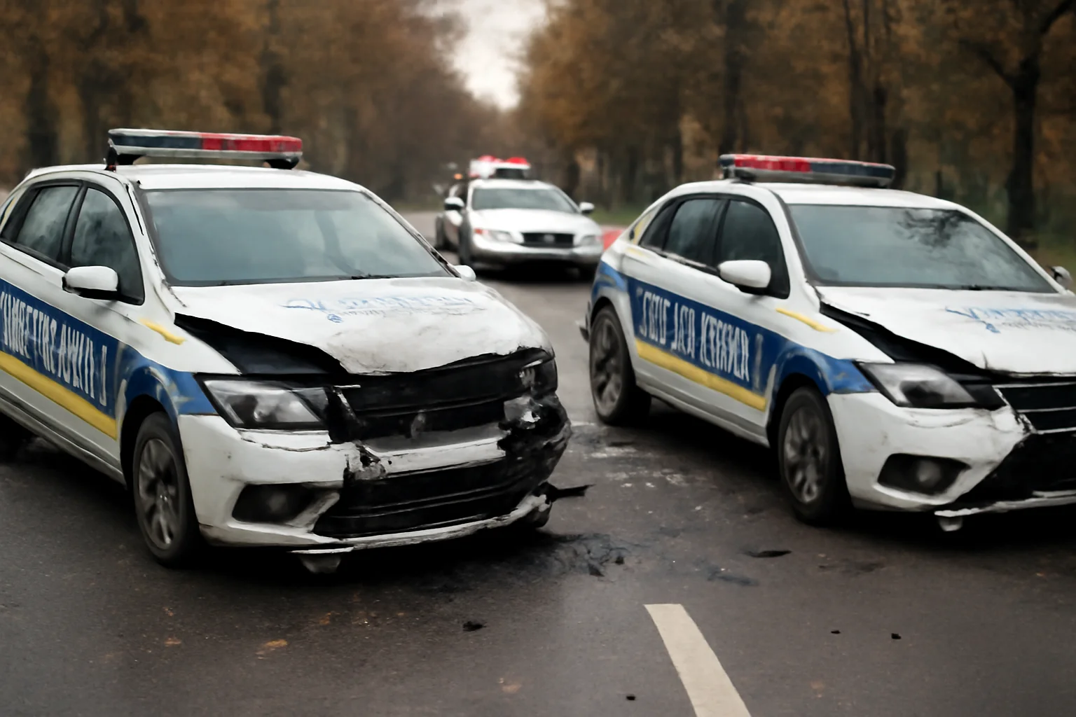 Trei autospeciale de poliție implicate într-un accident rutier în drum spre o misiune la Botoșani