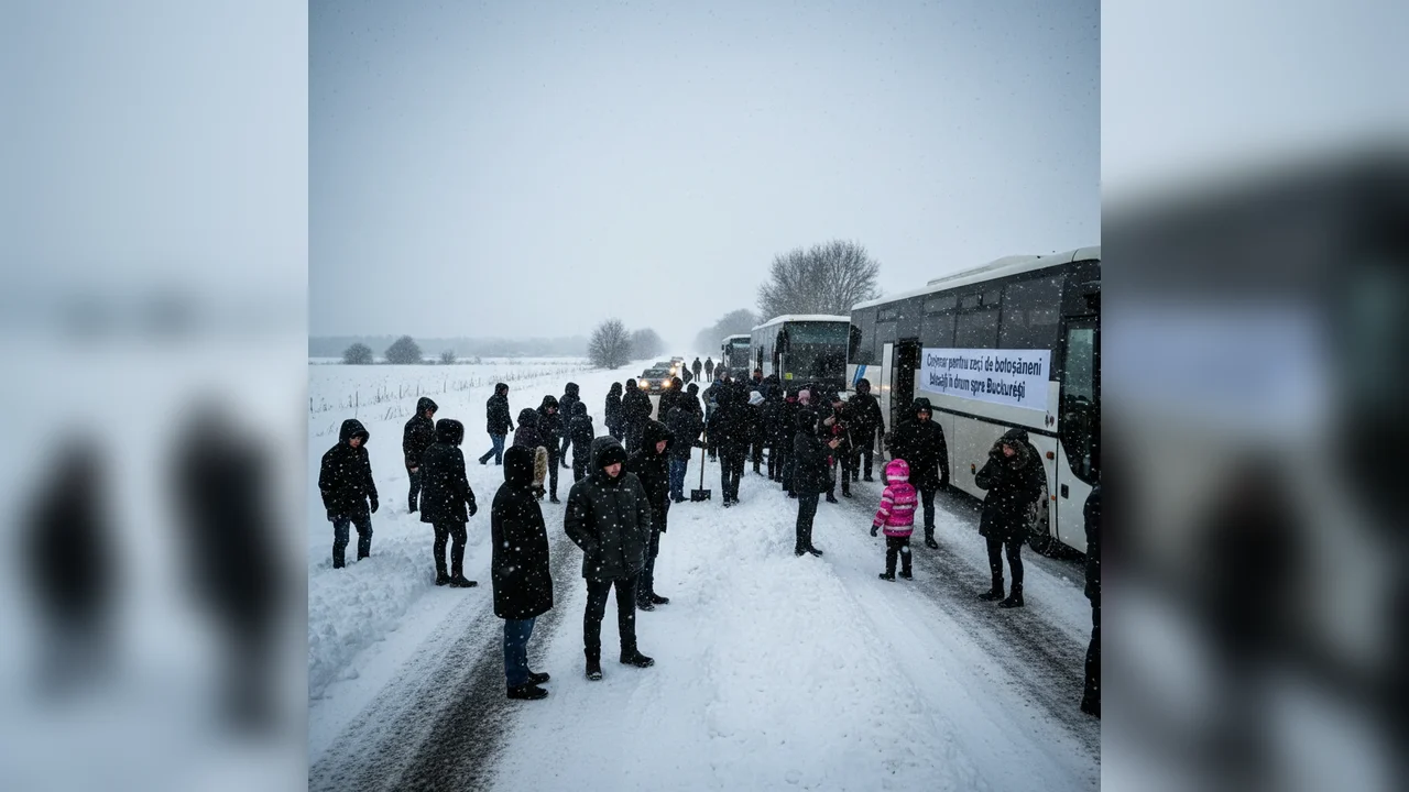 Zeci de botoșăneni rămași blocați pe traseul spre București, într-o experiență de coșmar